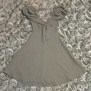 Jessica Simpson Sage Green Tie-Front A-Line Girls' Dress